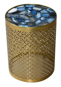 FUPP0005 Приставной столик на металлической основе со столешницей из синего камня ijlbrown