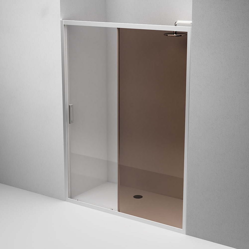 W90G-150-1-195MBr Solo Дверь душевая 150х195 стекло бронзовое профиль матовый хром AM.PM Gem - Вид №3