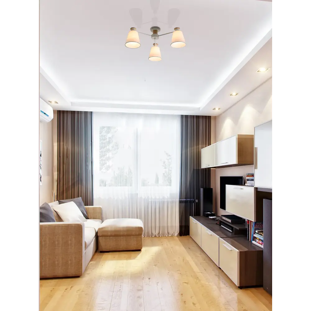 Люстра потолочная Lamplandia Textile L1495, 3 лампы, 12 м², цвет белый/серый STLM-2047398 - Вид №7