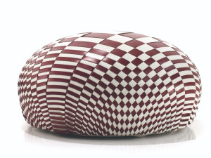 Круглый кожаный пуф