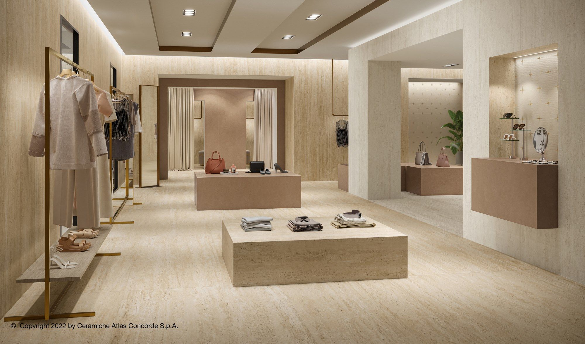 Пол / керамогранит с мраморным эффектом Atlas Concorde Marvel Travertine ARCH-00039068 - Вид №16