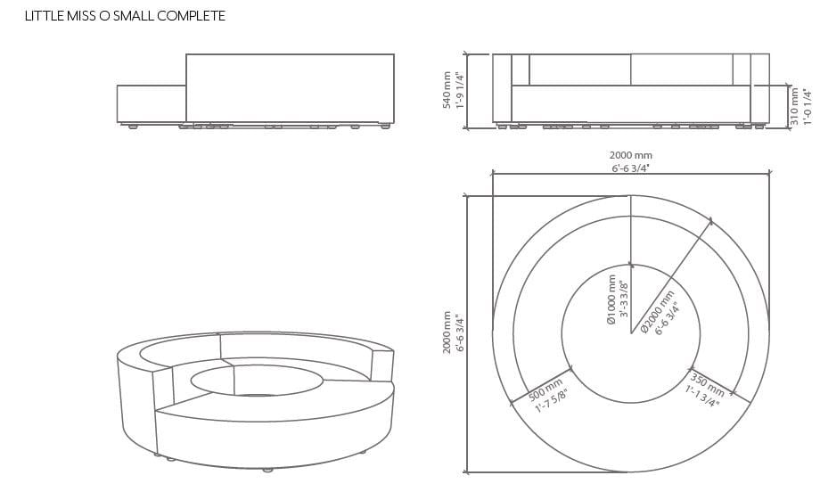 Изогнутый модульный диван для контрактной пены QM Quinze & Milan Little Miss O ARCH-00028399 - Вид №3