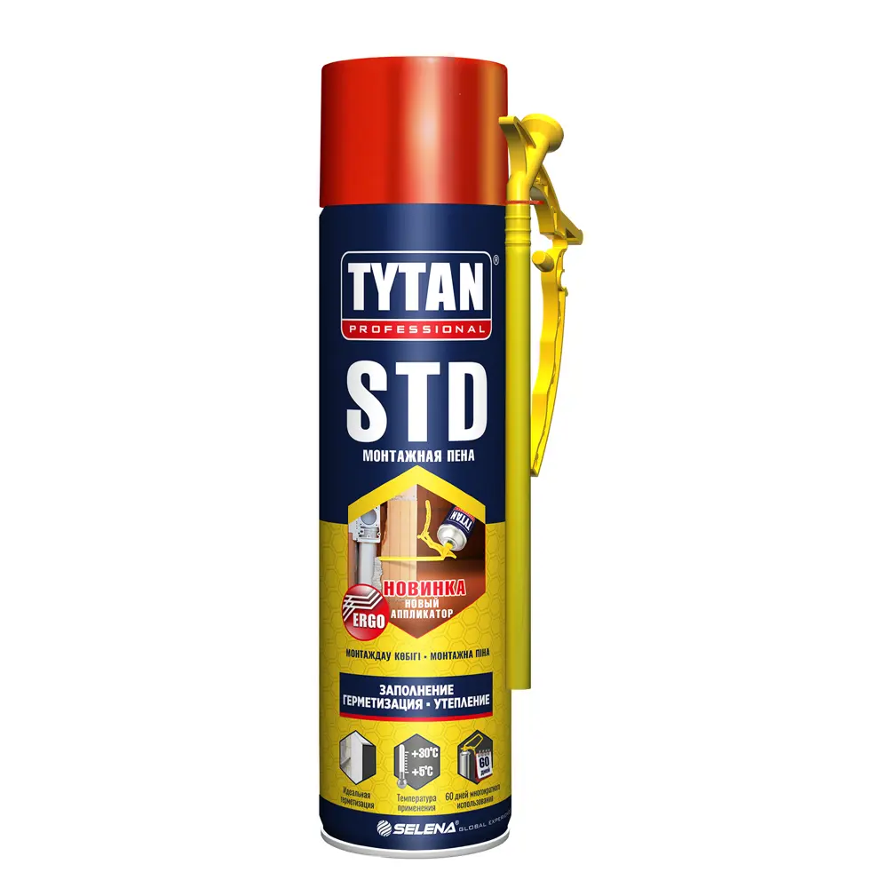 Пена монтажная ручная Tytan STD Эрго всесезонная 500 мл STLM-2081769
