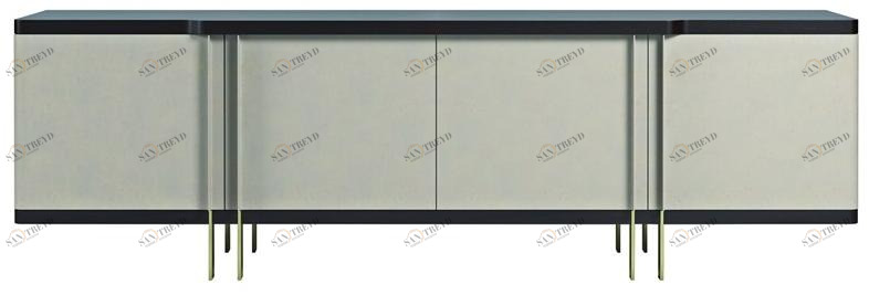 SELVA Комод с распашными дверцами из дерева и кожи  7175 