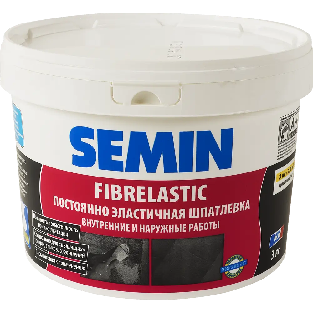 Шпаклёвка эластичная Semin Fiberlastic 3 кг 14248058 STLM-2173727 