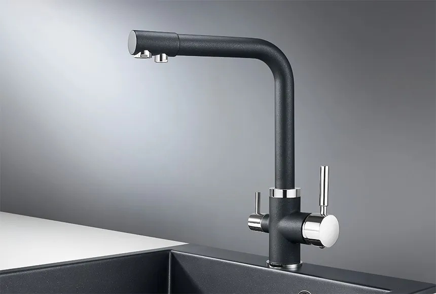 2015, ШВАРЦ (чёрный металлик), СМЕСИТЕЛЬ КУХОННЫЙ GRANULA 2015-ST130