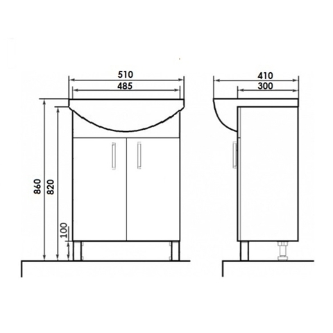 Тумба напольная Роса 50 см, цвет голубой бронза ORANGE sun-id-1517338 - Вид №1