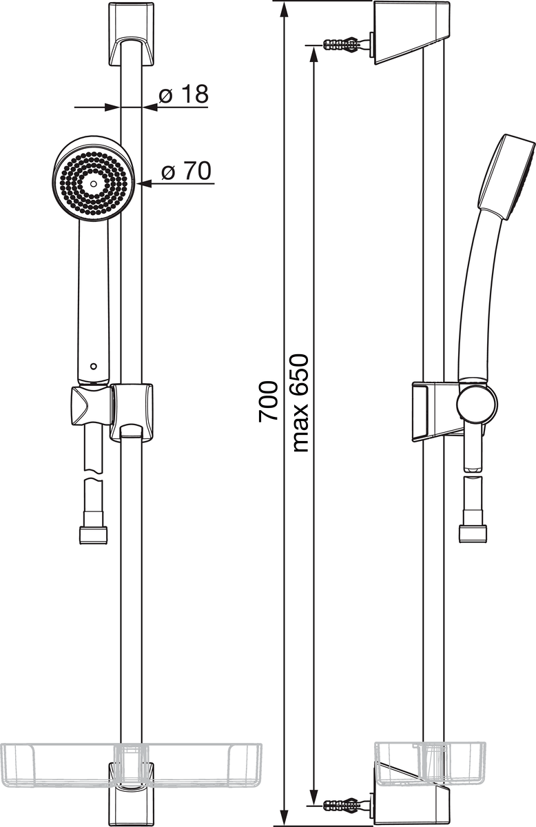 Oras 521 Душевой комплект 521 Apollo Хром  - Вид №1