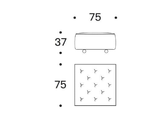 Ткань квадратный съемный пуфик с колесами Saba Italia COOKIE ARCH-00075554 - Вид №3