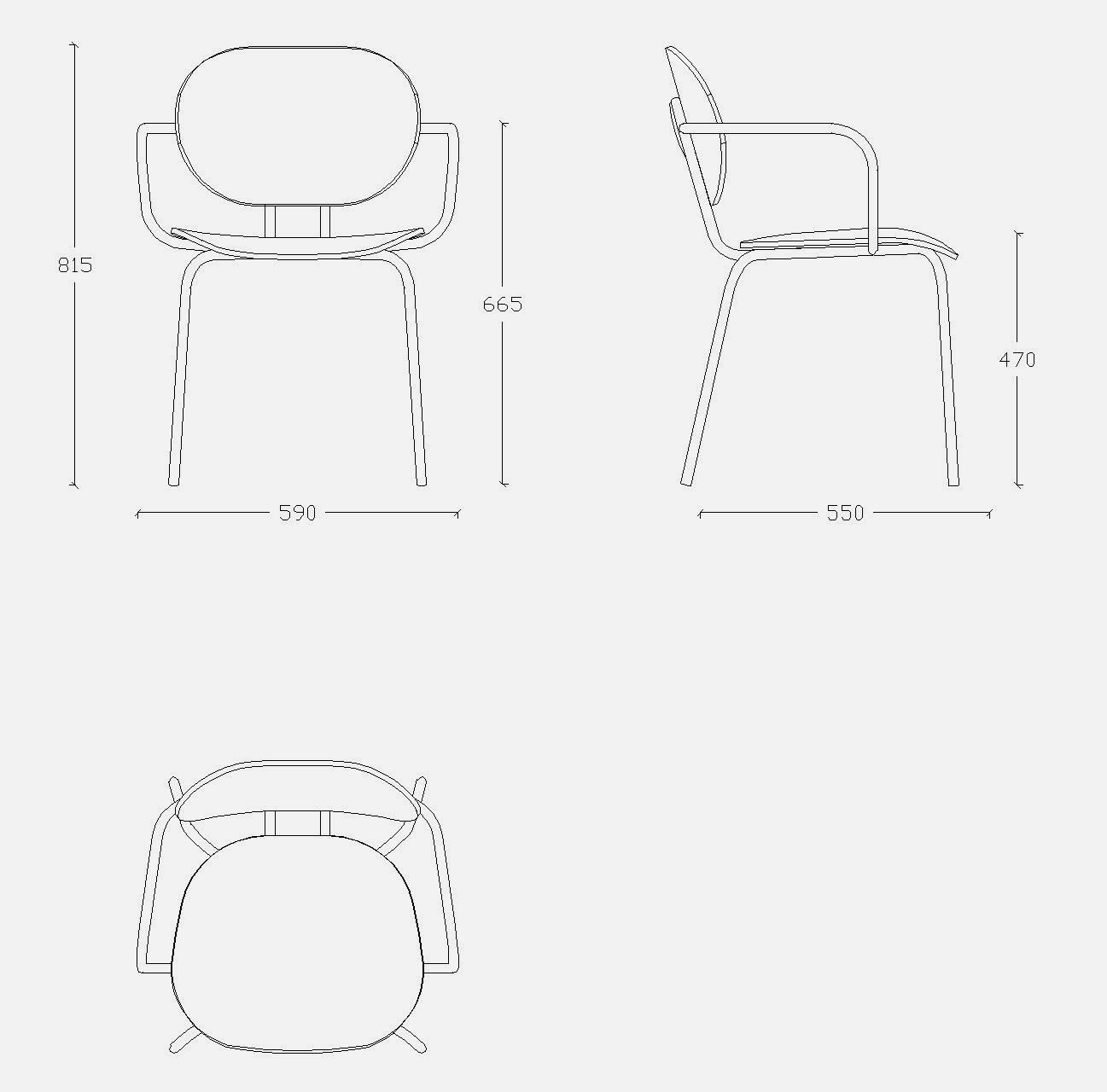 Стальной стул с подлокотниками со встроенной подушкой ONDARRETA Hari ARCH-00138789 - Вид №6