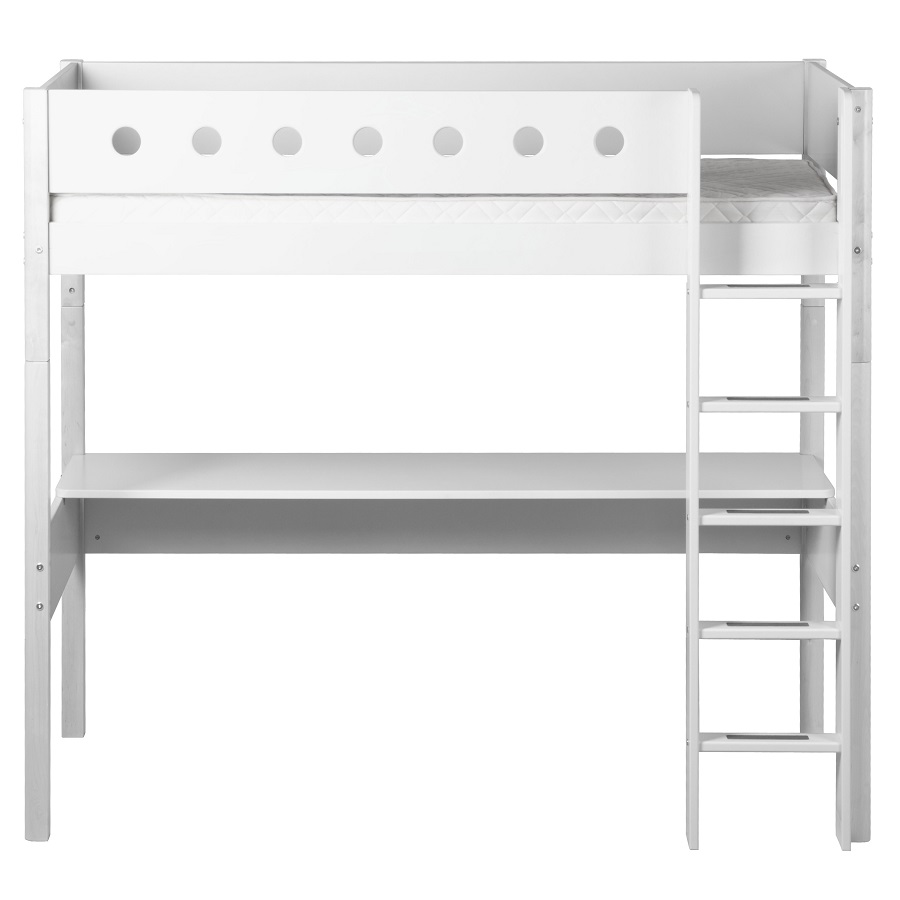Кровать Flexa White высокая с прямой лестницей, 190 см, белая 801750140 - Вид №3