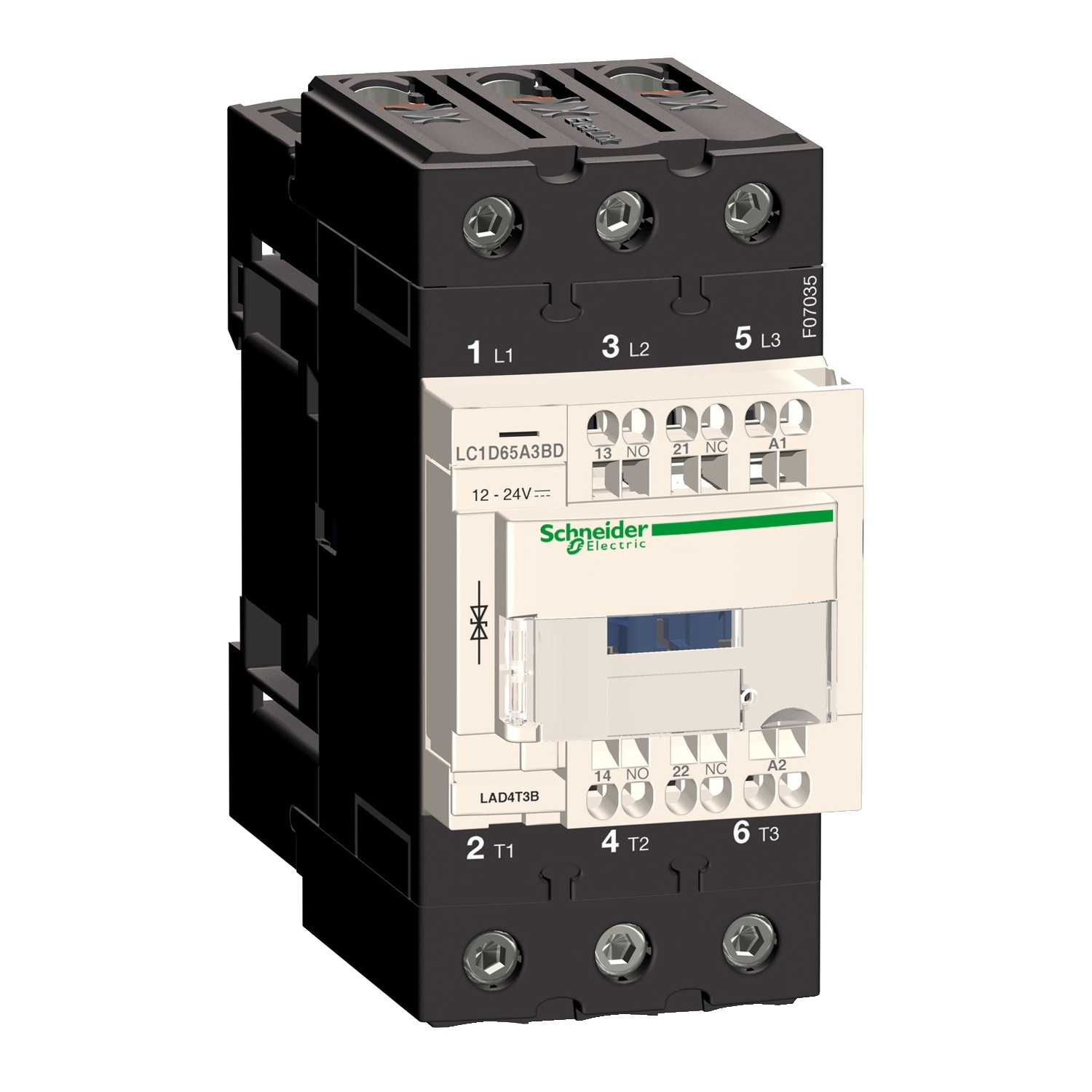 LC1D65A3F7 Контактор LC1D EVERLINK 3P 80А 440/110В AC 30кВт Schneider Electric TeSys 