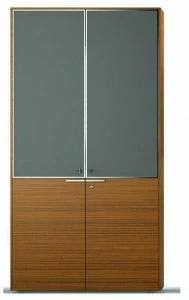 Bralco Высокий офисный блок из дерева и стекла с распашными дверями Aba