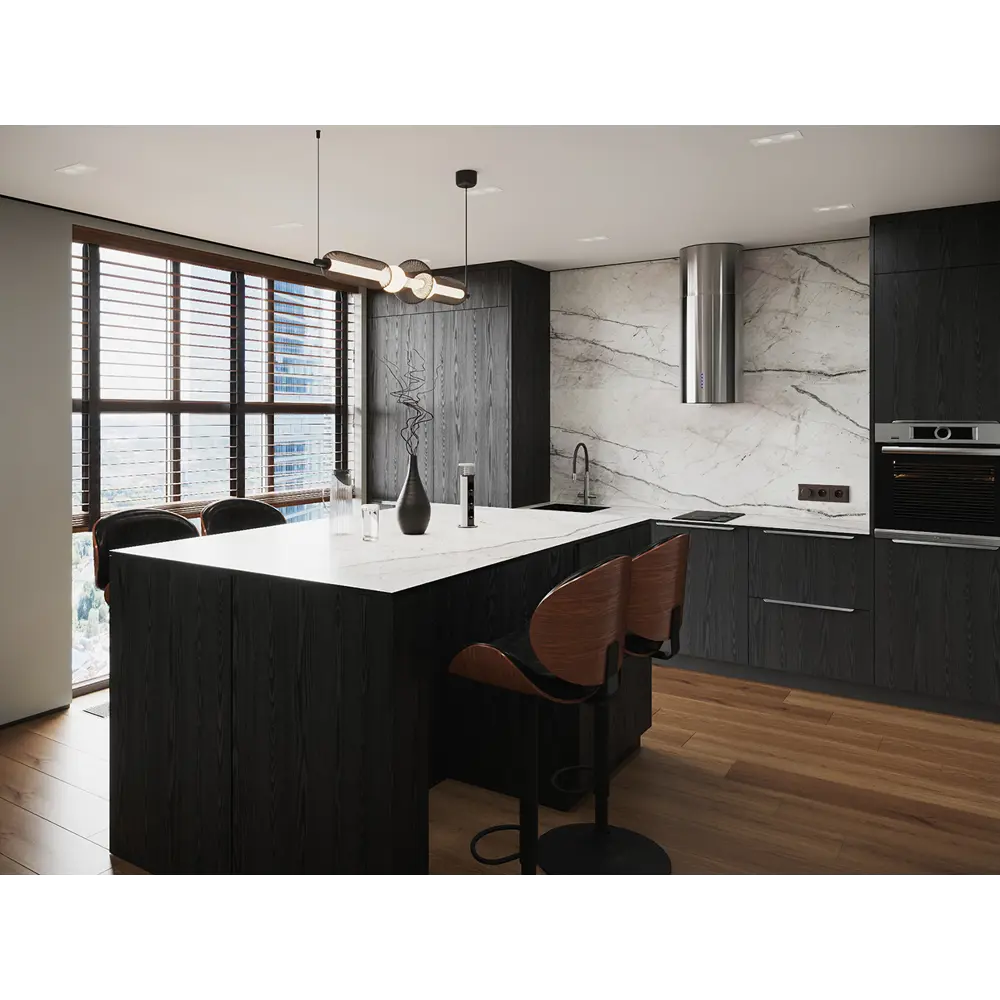 KONSENSA Фасад кухонный Канск черный 40x102 см с текстурой дерева 89423382 STLM-1577697 - Вид №6