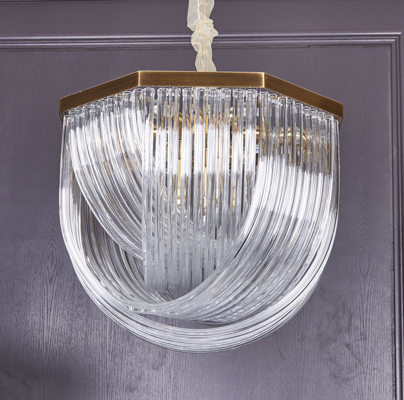 Подвесной светильник Murano L9 brass от Delight Collection A001 L9 DELIGHT COLLECTION ДИЗАЙНЕРСКИЕ 243938 Прозрачный;золото  - Вид №1