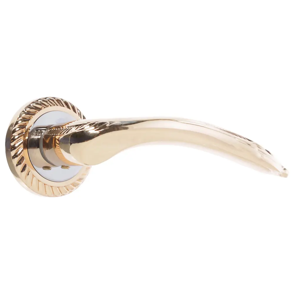 Ручка двверная на розетке Palladium D 307, цвет глянцевое золото STLM-2004959