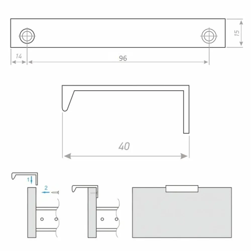 84534407 Ручка-профиль мебельная CA1 124 мм алюминий цвет серый STLM-1011280 Jet  - Вид №6