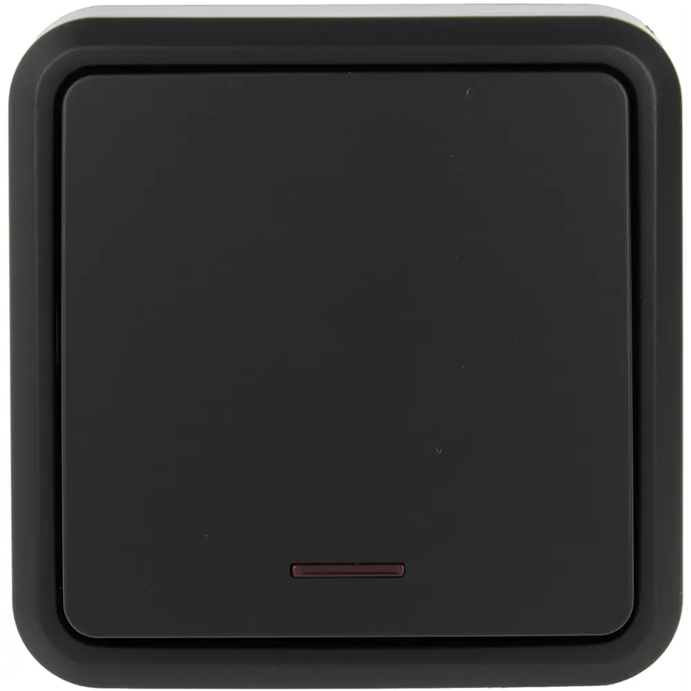 Выключатель LEXMAN First накладной с подсветкой, черный матовый 88780878 First 1 STLM-1115788