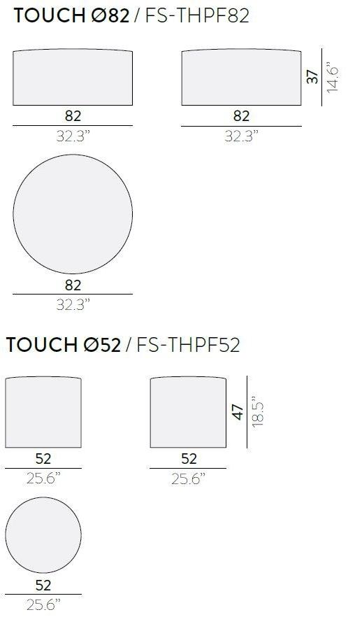 MANUTTI Круглый садовый пуф из ткани Touch Fs-thpf82/fs-thpf52 - Вид №12
