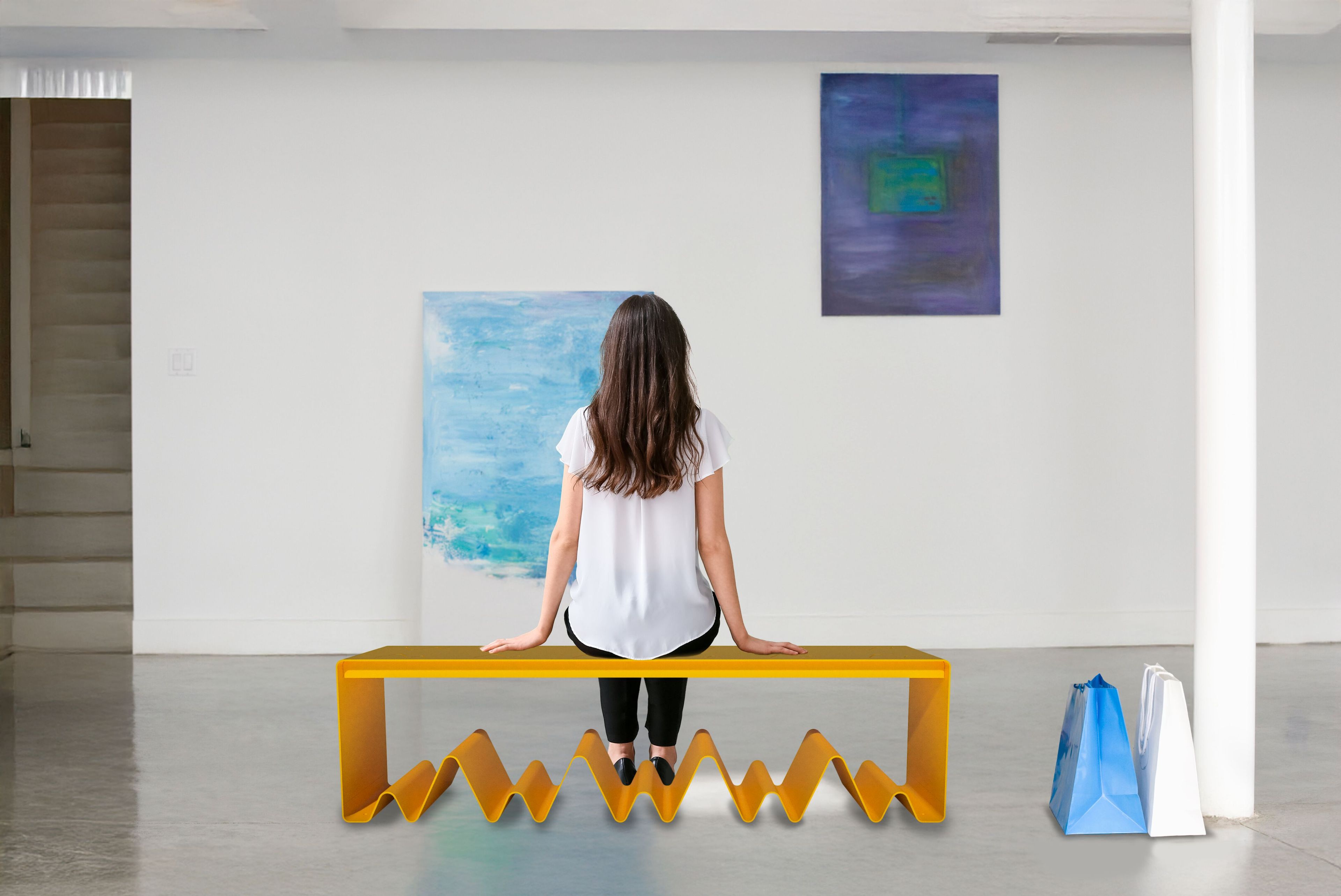 Стальная скамья без спинки Studio Città WAVE ARCH-00106745 - Вид №1