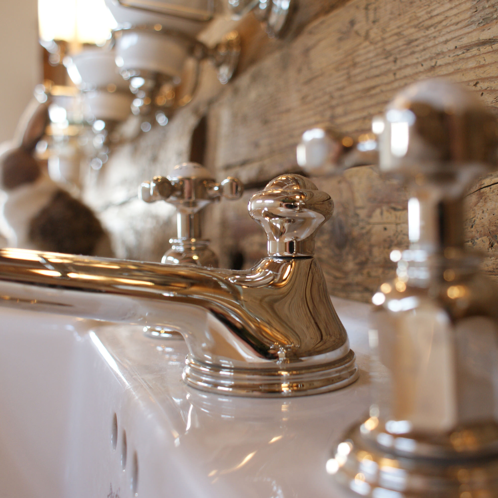 Traditional bathrooms Смеситель для умывальника CROSSHEAD на 3 отверстия Pr3731/nk  - Вид №2