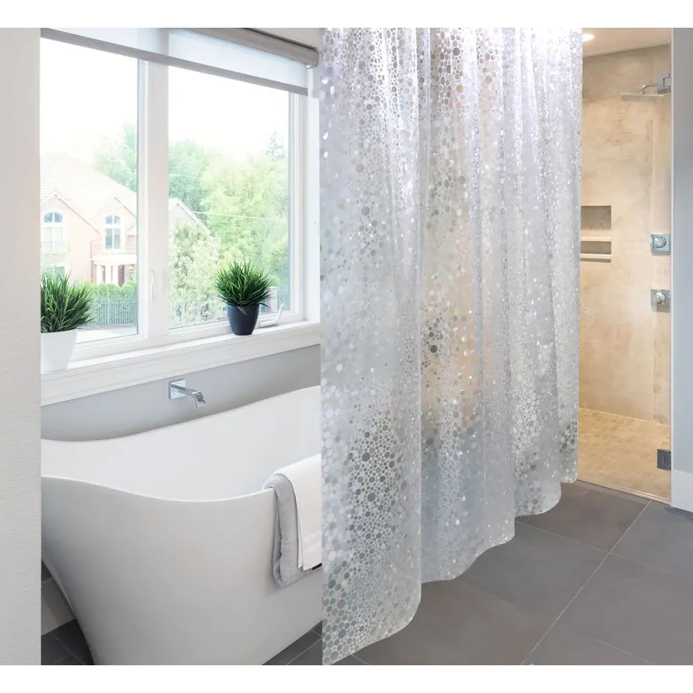 Штора для ванной Sparkle 182х182 см ПВХ цвет прозрачный 83784025 STLM-2072062 Santreyd - Вид №6