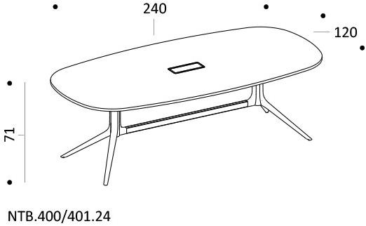 ICF Прямоугольный стол для совещаний, регулируемый по высоте, с системой управления кабелями Notable sun-id-1370700 - Вид №10