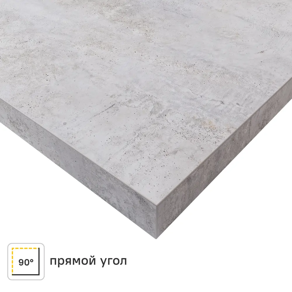 Столешница KONSENSA Бетон светлый 60x120x3.8 см ДСП цвет серый ДСП Прямой угол STLM-2148591