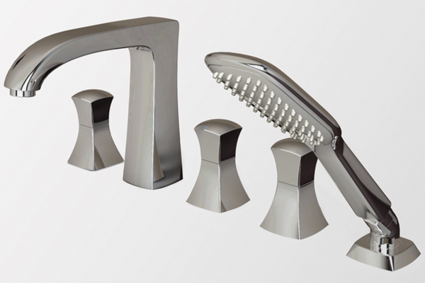 Смеситель врезной для ванны на пять отверстий WHIRLPOOL F578112C bravat - Вид №1