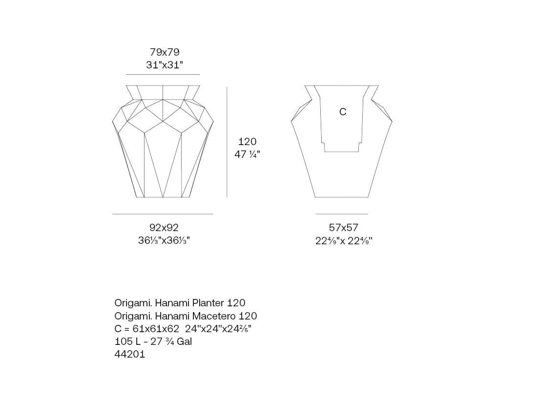 Садовый горшок Vondom оригами ARCH-00092421 - Вид №5