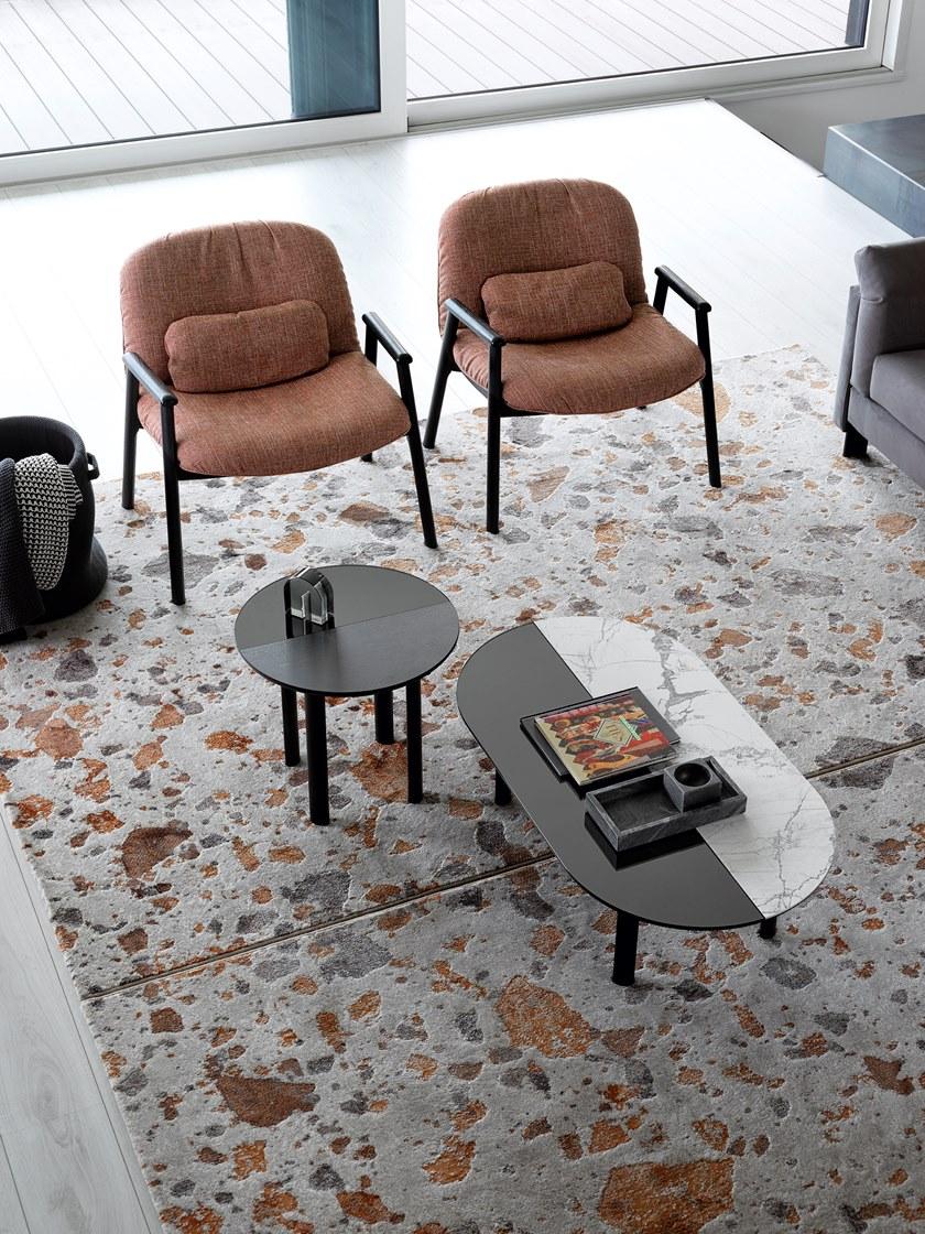 Calligaris Круглый журнальный столик из фанерованного дерева и зеркального стекла Bam Cs5128-p - Вид №1
