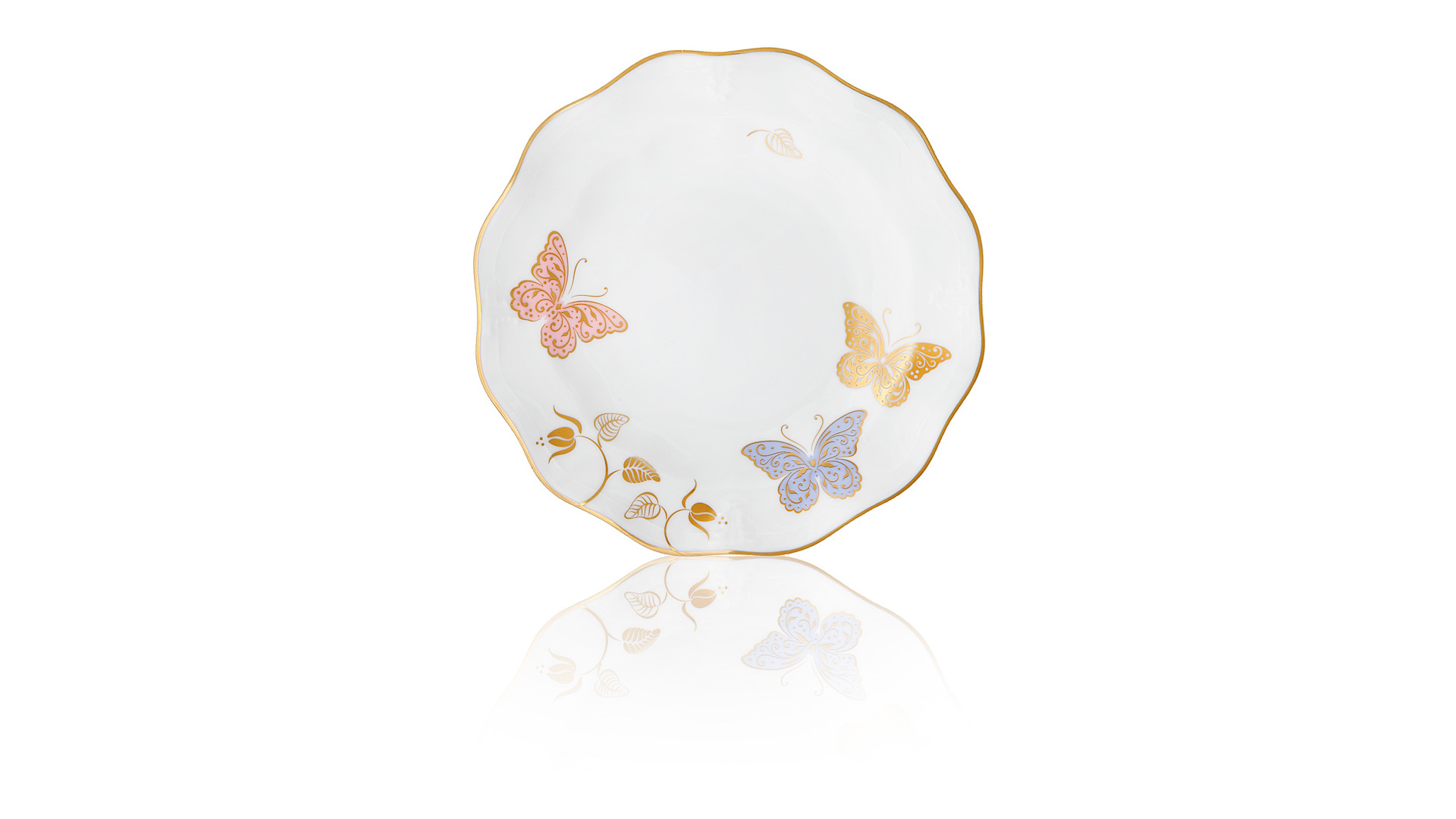 10593020 Royal Crown Derby Сервиз чайный Royal Crown Derby "Королевская бабочка" 6/21 (цветная) Фарфор костяной  - Вид №4