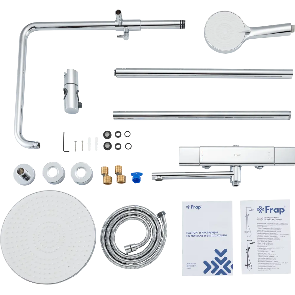 Душевая система FRAP Arne с термостатом и 3 режимами полива 89370459 STLM-1397572 - Вид №13