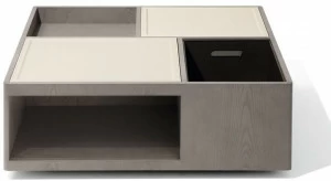 Giorgetti Квадратный деревянный журнальный столик в современном стиле с вещевым ящиком для гостиной Skyline