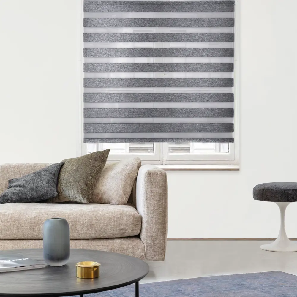 Рулонная штора MIAMOZA день-ночь серый блэкаут 140×175 см 82614532 Д/Н BLACKOUT STLM-0031744 - Вид №2