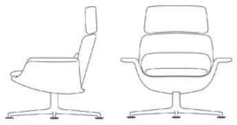 KNOLL Вращающееся кресло из кожи с высокой спинкой Kn sun-id-1508549 - Вид №6