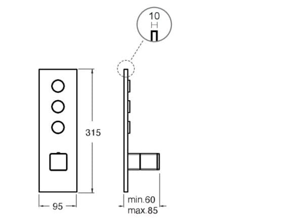 Термостатический смеситель для душа / ванны с 4 отверстиями и пластиной CRISTINA Rubinetterie Термостатические смесители-Shower &amp ARCH-00032050 - Вид №2