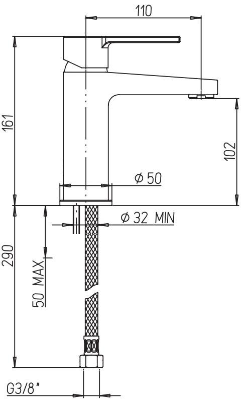 Paini Le Mans 90CR205 смеситель для раковины  - Вид №1