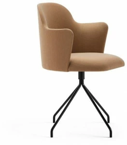 Viccarbe Вращающееся кресло из ткани с подлокотниками Aleta