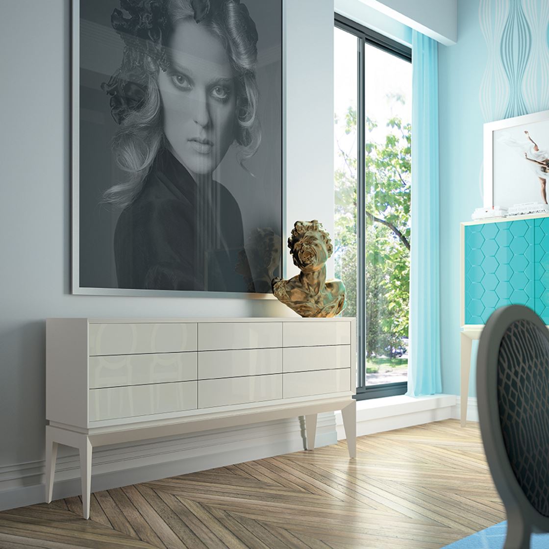 107645 Комод Plain с 9 ящиками La Ebanisteria Triangle