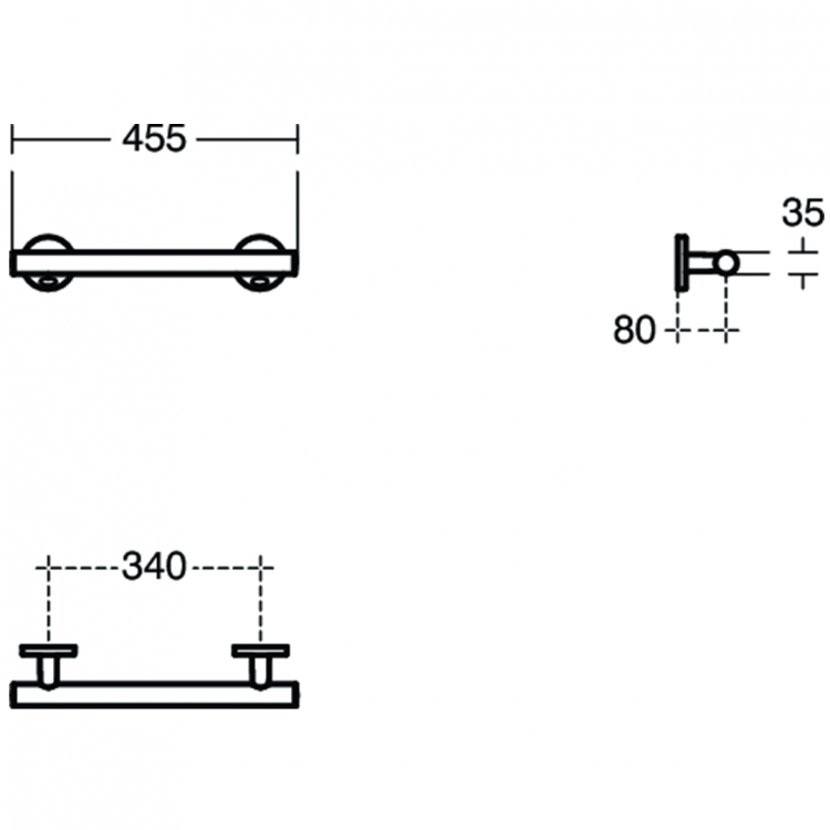 S0831MY Поручень опорный прямой 45 см Ideal Standard CONTOUR - Вид №1