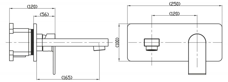 Смеситель для раковины встраиваемый NOVA NOV-BLVM-IN BELBAGNO  - Вид №1