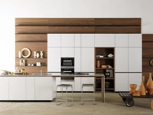 VALCUCINE Кухня в матовом лаке Ice white Forma mentis