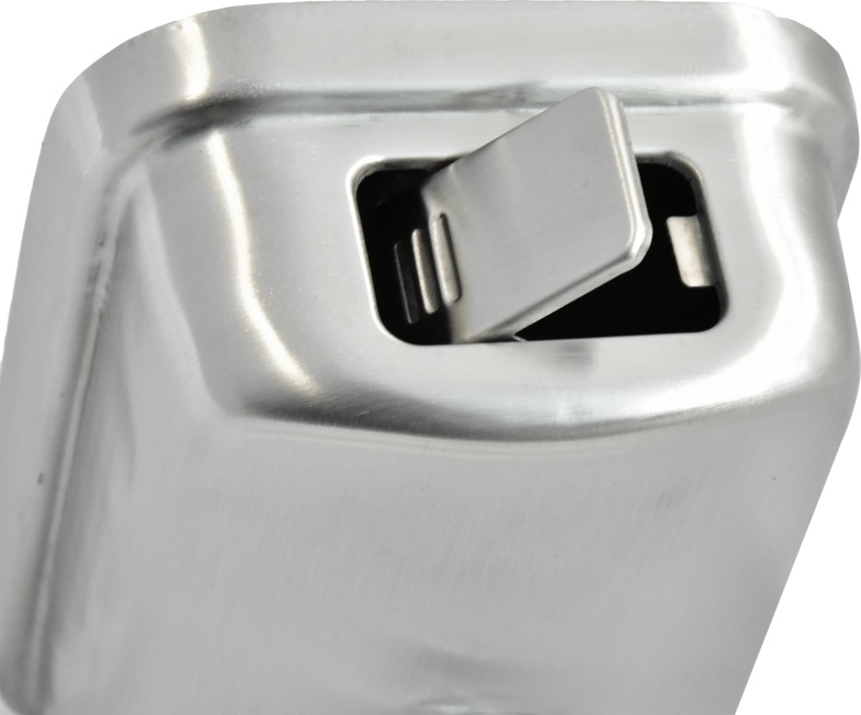 2512.043 Дозатор для жидкого мыла из нерж стали матовый антивандальный TM804ML Solinne Puff  - Вид №4