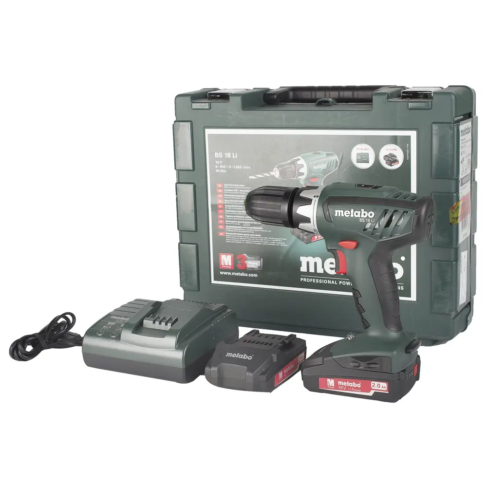 Шуруповерт Metabo BS 18, Li-ion 18 В, 2 Ач 15061594 STLM-2066266  - Вид №3