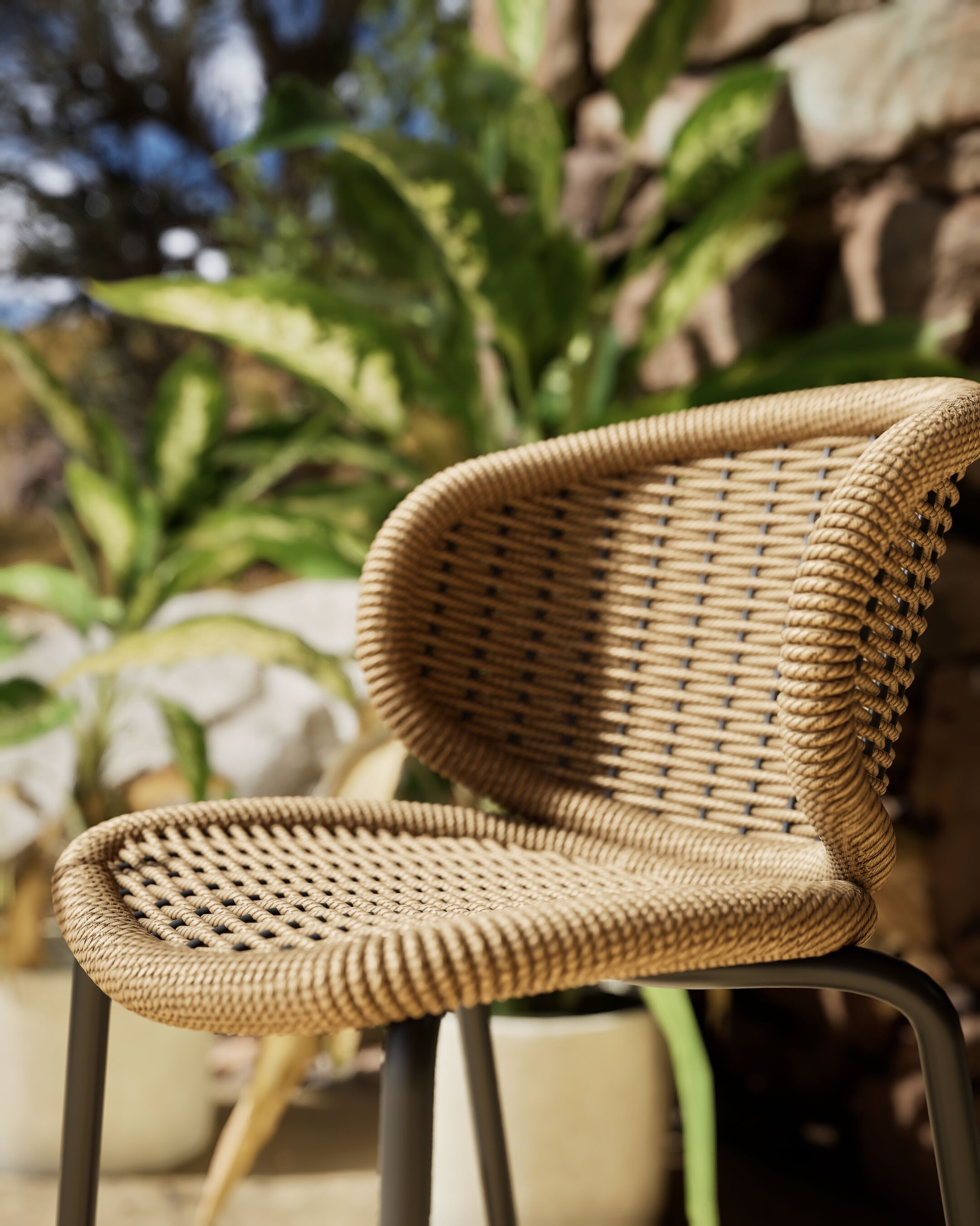 Высокий садовый стул из морской веревки DRIGANI Бильбао ARCH-00146721 - Вид №3