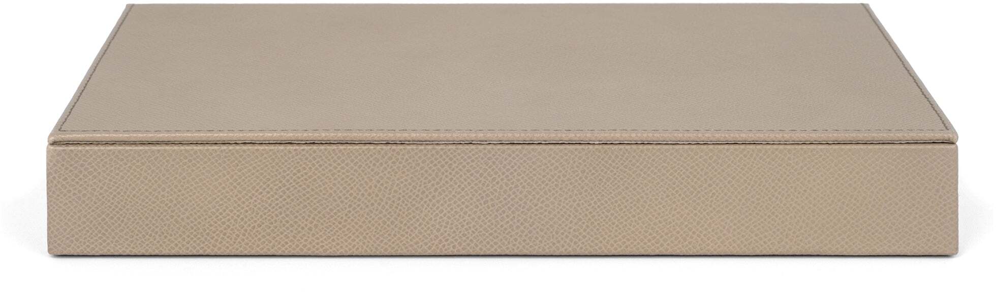 Прямоугольная большая коробка - 27,3X15,5XH4 см / зернистая кожа_темно-серый