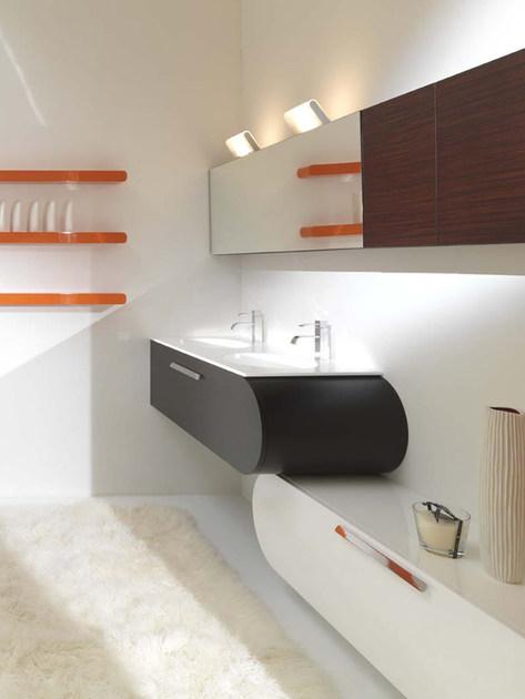 LASA IDEA Двойная подвесная тумба под умывальник с ящиками Flux_us sun-id-1407010 - Вид №1