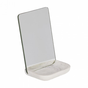 101766 Зеркало на белой основе из полирезина La Forma Sharif