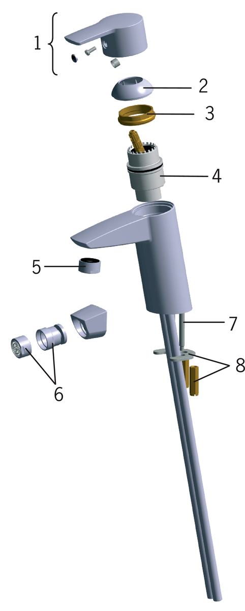 Oras 2812F Смеситель для умывальника 2812F Cubista Хром  - Вид №5